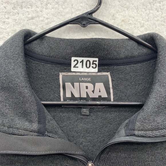 NRA Jackets & Coats Nra Fleece Jacket Mens Large L 4 Zip Black